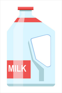 加仑的牛奶在平面设计风格的插图