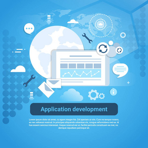 具有复制空间的应用程序开发 Web 编码横幅