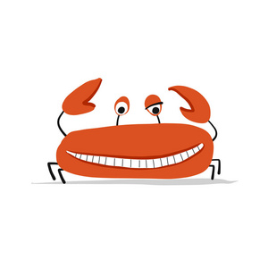 有趣的螃蟹, 素描为您的设计