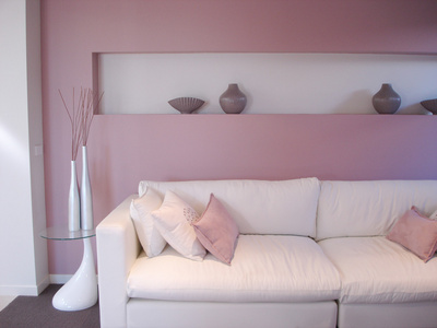 开放式平面休息室粉红色