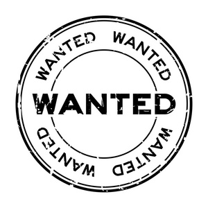 下邮票白色背景下的黑色通缉圆形橡胶印章邮票照片