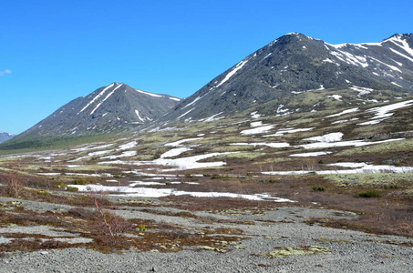 俄罗斯, 科拉半岛, 夏季 Khibiny 山脉