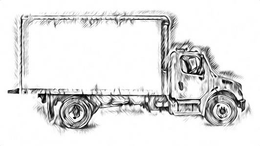美国卡车插图隔离艺术