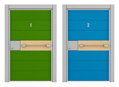 绿色和蓝色装甲门图片