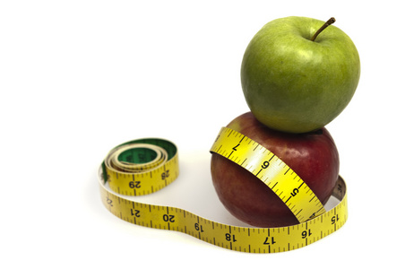 测量带和苹果