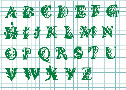 漂亮的手绘制的字母表