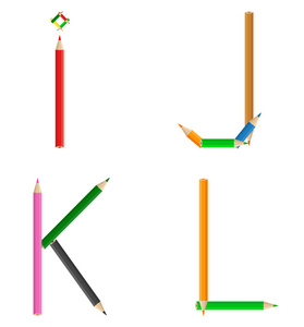 彩色铅笔字母表图片