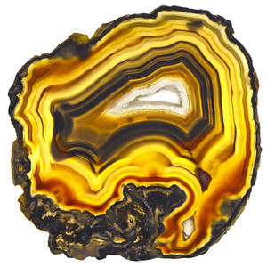 次北固山下白色背景下的玛瑙水晶横断面照片