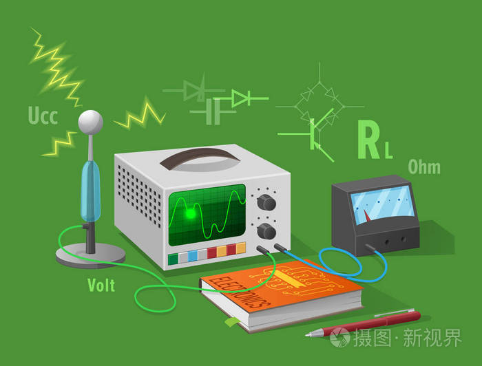 电子类隔离插图绿色