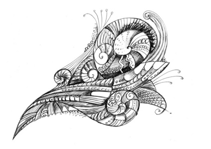 不寻常的铅笔画一个美丽的女人脸合并的 ol 的体系结构创意和抽象的水