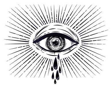 纹身眼睛流泪图片