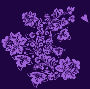 设计加上紫色的紫罗兰花
