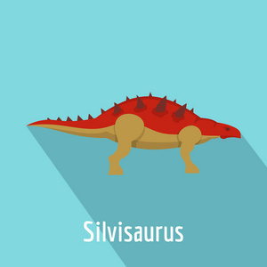 Silvisaurus 图标, 平面样式