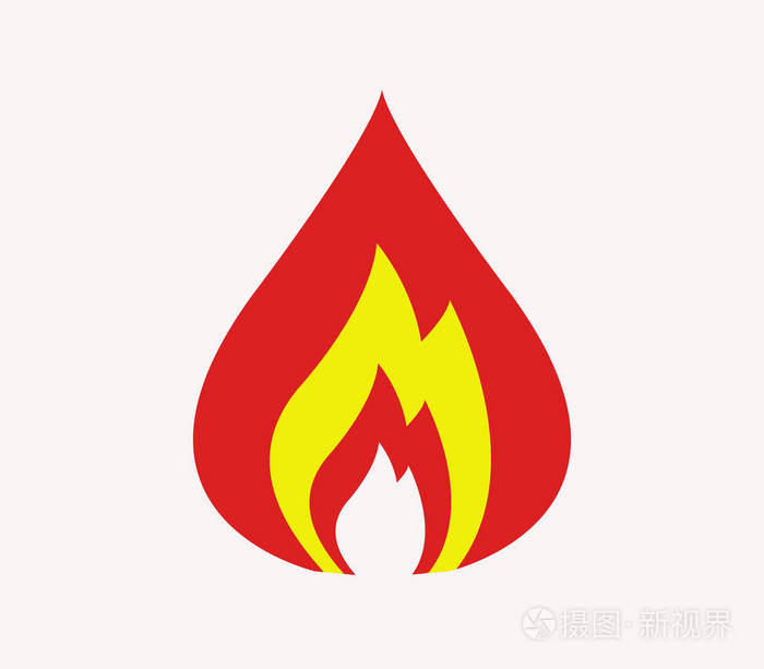 在白色背景上的火图标