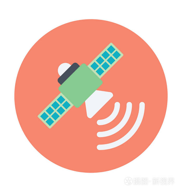 卫星彩色的矢量图标