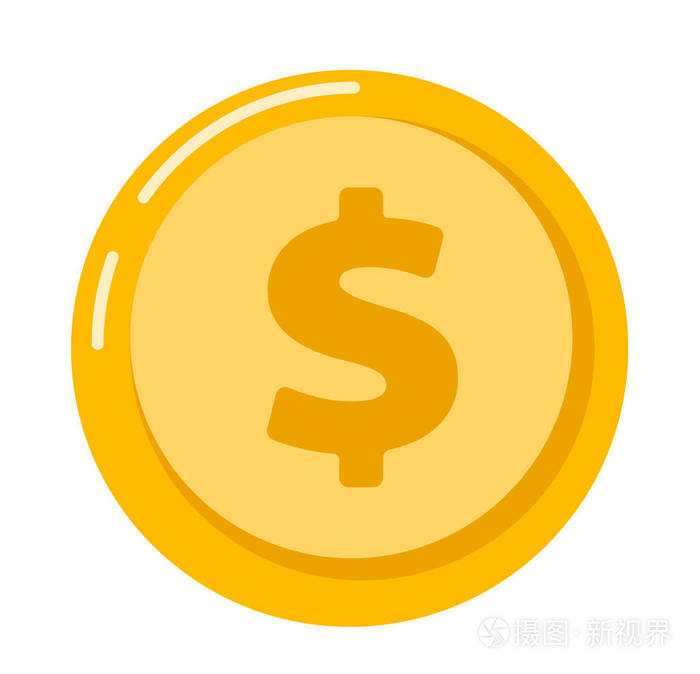 金币与美元符号矢量图插画-正版商用图片02zqin-摄图新视界