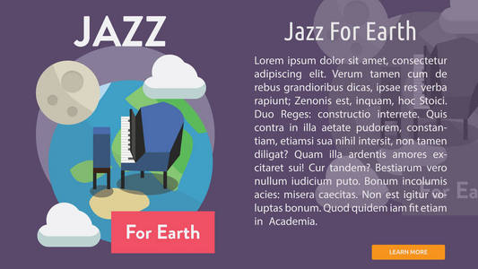 爵士乐为地球概念横幅