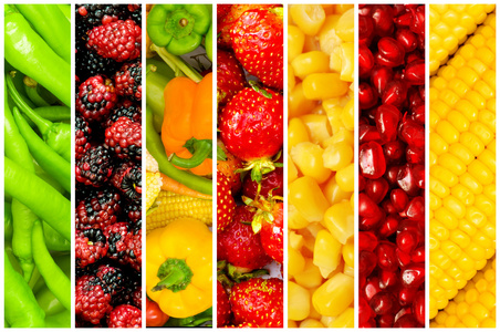 很多水果和蔬菜的抽象拼贴画水果和蔬菜的抽象拼贴画橙色的抽象形象