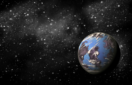 地球在空间中的太阳系外行星图片