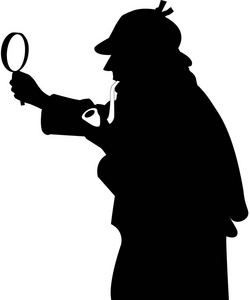 间谍故事放大镜侦探剪影照片