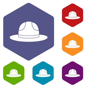加拿大帽子图标设置六边形