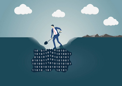 数据挖掘和商业智能的概念照片