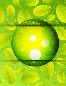 绿色玻璃球体矢量背景