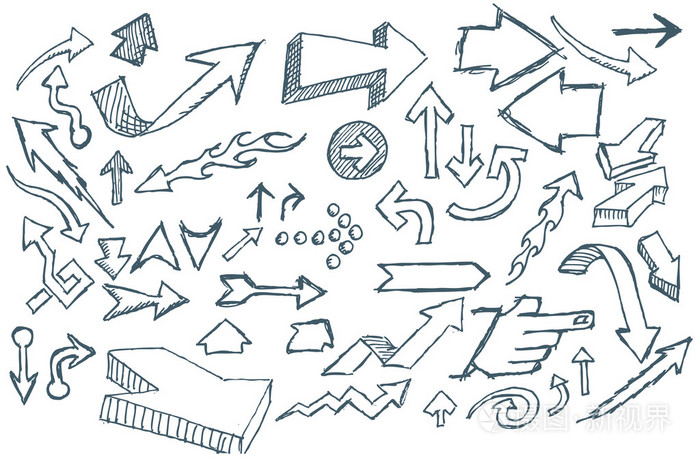 手绘的矢量涂鸦箭头