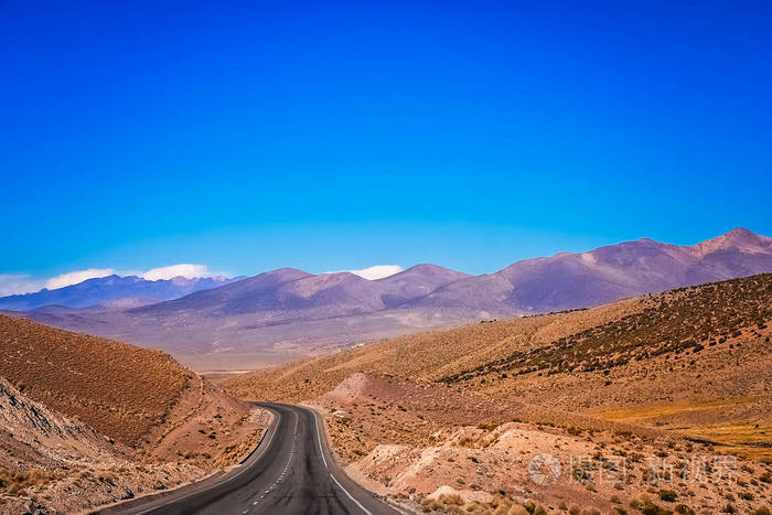 Nevado Sajama 国家公园的空铺道路