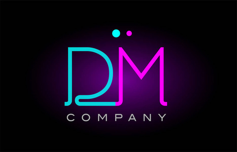 公司dm霓虹灯字母 dm d m 字母标志图标组合设计照片