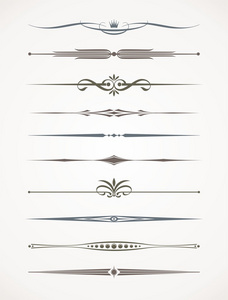 xmas边框/文本分隔符集小黄鸭复古矢量装饰装饰边框和分页符一组96个