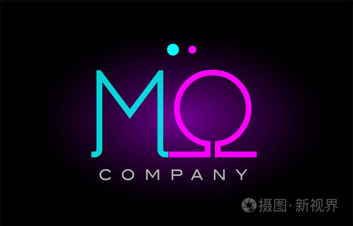 霓虹灯字母momo字母徽标图标组合设计