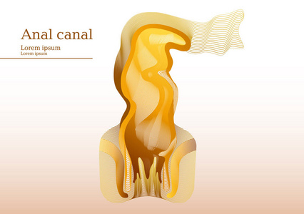 抽象的肛管的黄色插图