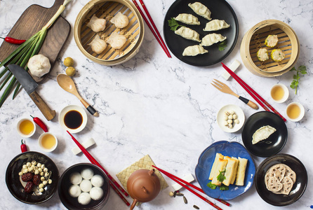 平躺中国新年食品饮料图片