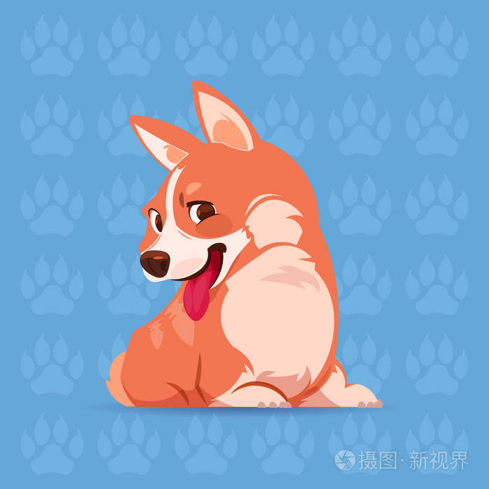 狗犬快乐卡通坐在脚印背景可爱的宠物插画 正版商用图片0313tl 摄图新视界 狗犬快乐卡通坐在脚印背景可爱的宠物插画 正版商用图片0313tl 摄图新视界