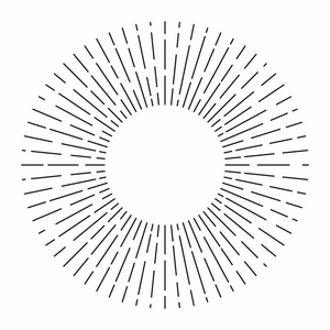 放射线性森伯斯特.老式风格的阳光.光线, 放射状的阳光装饰.矢量照片
