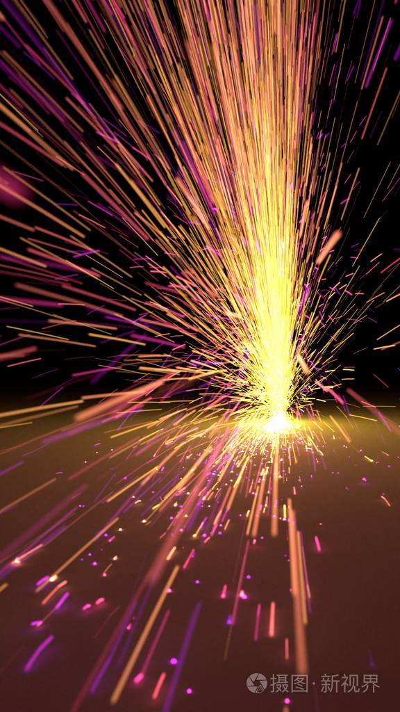 火花点烟花慢动作轨迹3d 插图照片-正版商用图片0317qk-摄图新视界