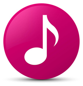 音乐图标粉红色圆形按钮