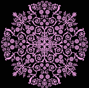 粉红色的花卉装饰的轮廓