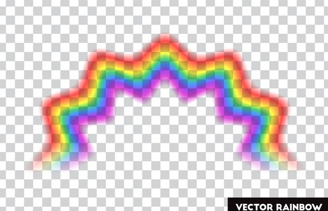 透明的彩虹。矢量图。透明背景的现实彩虹