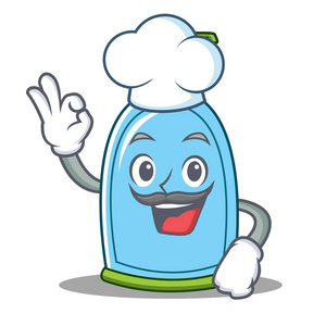 厨师液体肥皂字符卡通照片