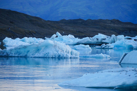 冰岛 Jokulsarlon 的风景与冰