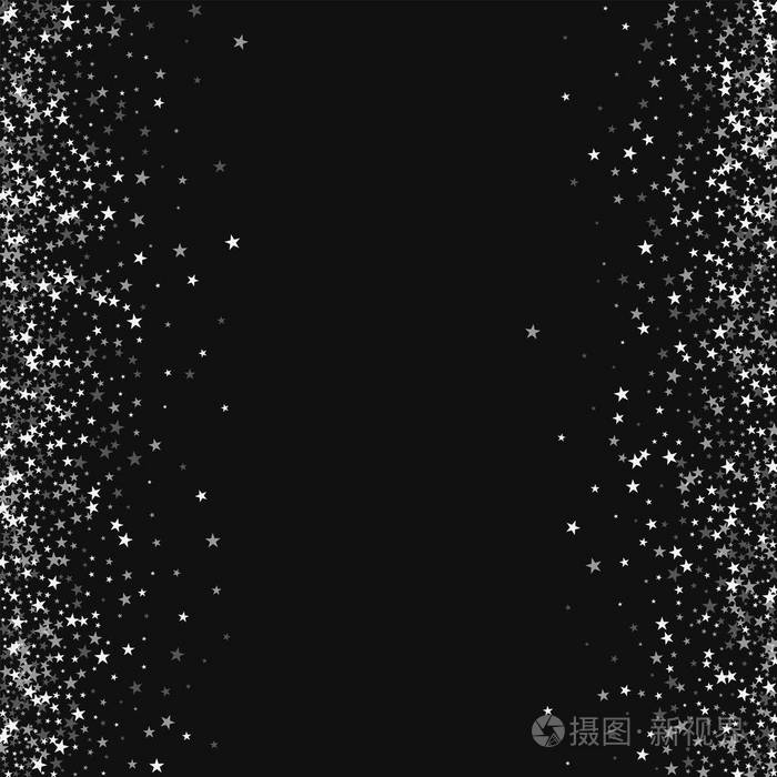 惊人的流星凌乱边境的惊人下降星星在黑色背景上获取矢量