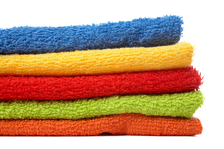 多彩毛巾叠在一起