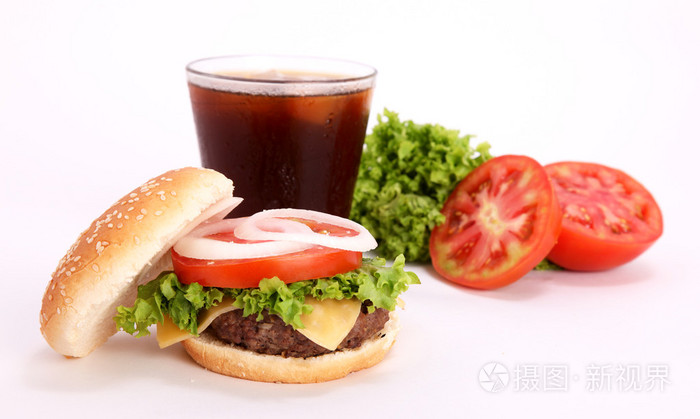 汉堡和饮料