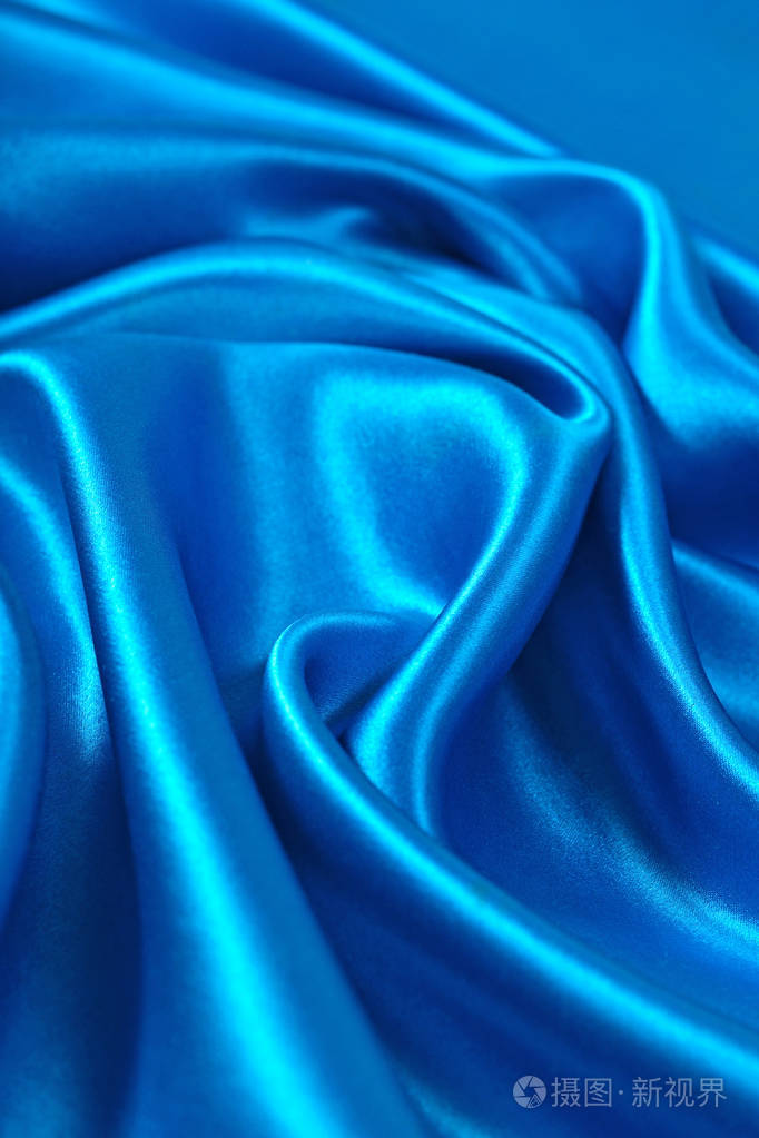 天然蓝色缎纹面料背景
