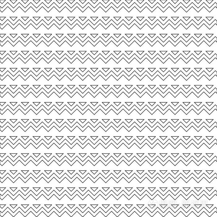 黑白锯齿线.锯齿状条纹.无缝钢管插画-正版商用图片032a4h-摄图新视界