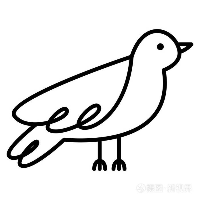 白色背景的卡通可爱的小鸟