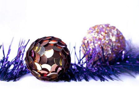 紫鳞圣诞和新年装饰品