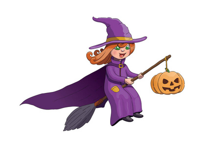 万圣节女巫扫帚图片-万圣节女巫扫帚素材-万圣节女巫扫帚插画-摄图新
